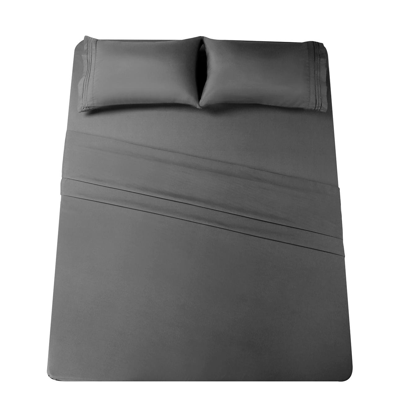 Grey Luxury Bedding 4Piece Sheets Set, 100 Soft Microfiber